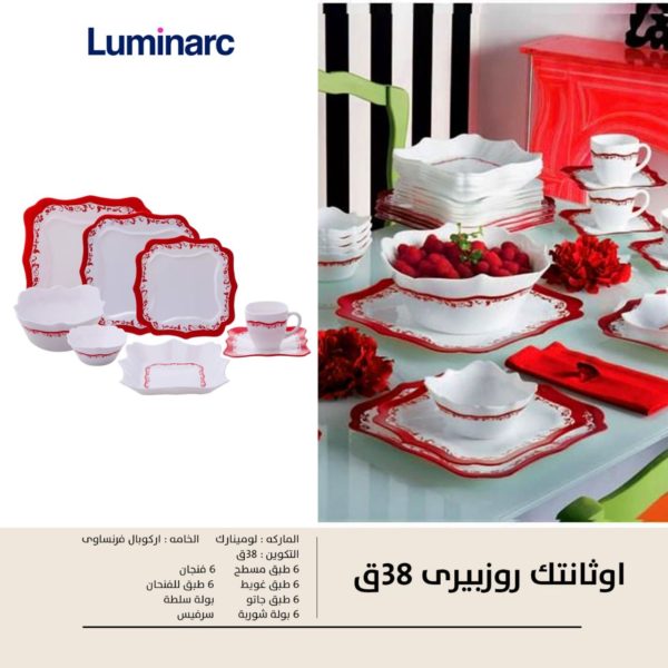 طقم اركوبال اوثينتك روزبيري 38ق Luminarc