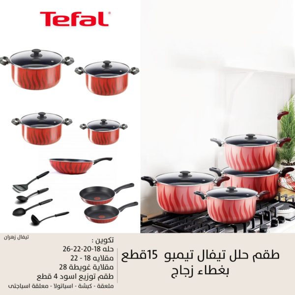 طقم حلل تيفال تيمبو 15ق Tefal