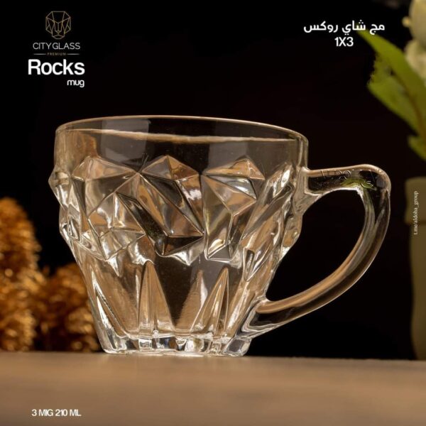 ⁦طقم مج روكس 3ق زجاج City Glass⁩ - الصورة ⁦2⁩