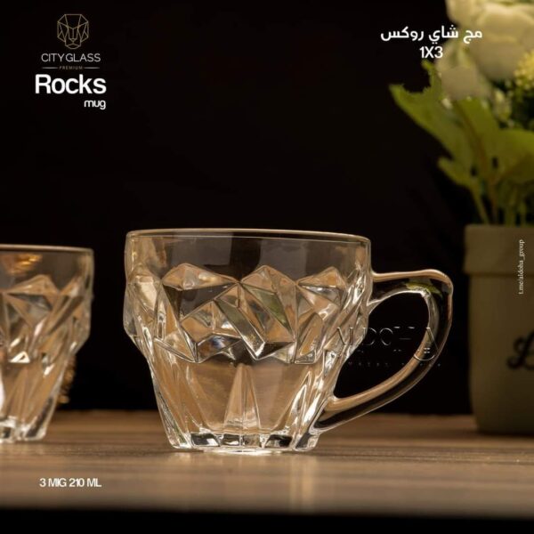 ⁦طقم مج روكس 3ق زجاج City Glass⁩ - الصورة ⁦3⁩