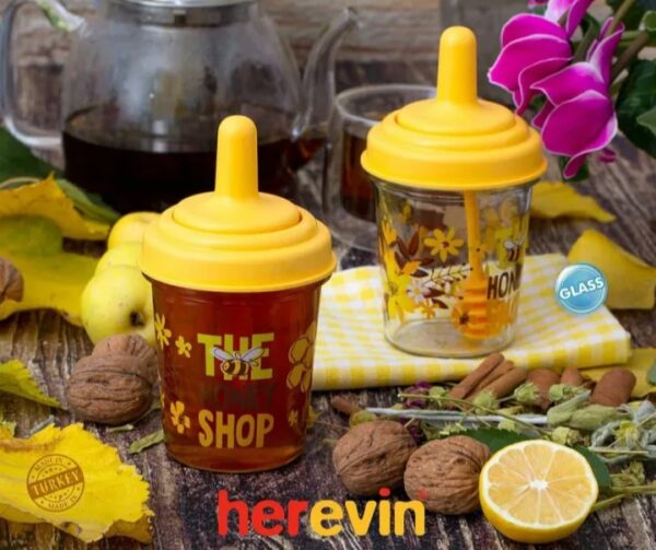 برطمان عسل زجاج Herevin