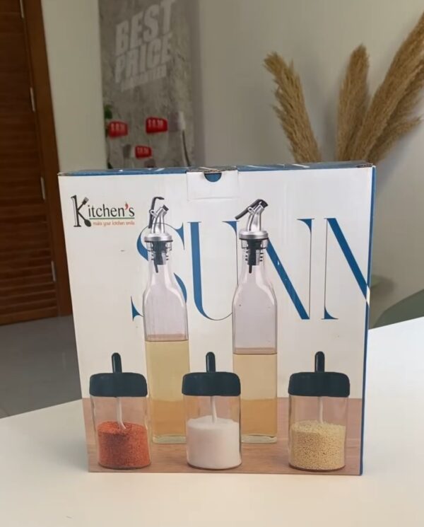 ⁦طقم زياتة وبرطمان 5ق زجاج Kitchen⁩ - الصورة ⁦2⁩
