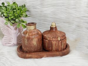 طقم سكرية ديكور جبس – بني