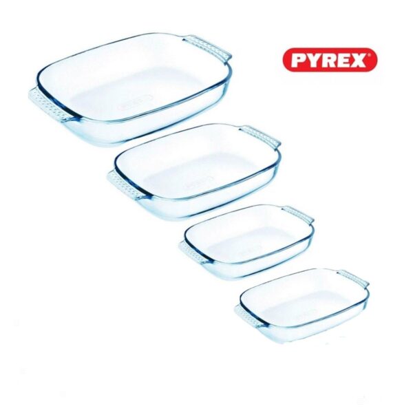 طقم بيركس فرنساوي مستطيل 4ق Pyrex