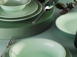 طقم بورسلين كوتاهيا مدور اخضر 30ق