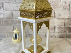 فانوس ديكور خشب × معدن 40سم