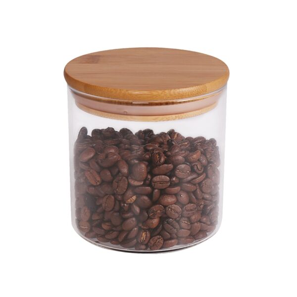 برطمان زجاج بغطاء خشب 370مل Kitchen
