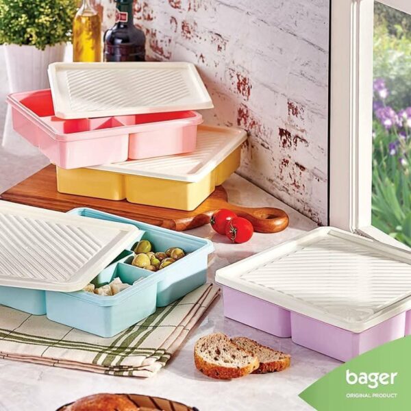 علبة بلاستيك مقسمة 5عين Bager