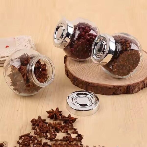 ⁦برطمان زجاج بغطاء فضي⁩ - الصورة ⁦5⁩