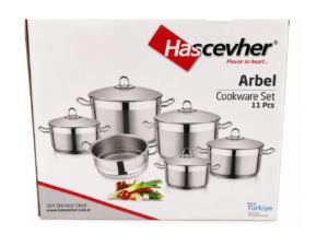 طقم حلل استانلس 11ق Hascevher
