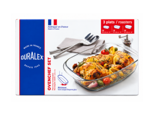 طقم بيركس فرنساوي مستطيل 3ق Duralex