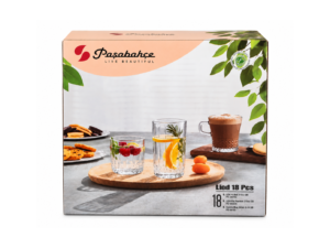 طقم كوب ليدو سادة 18ق Pasabahce